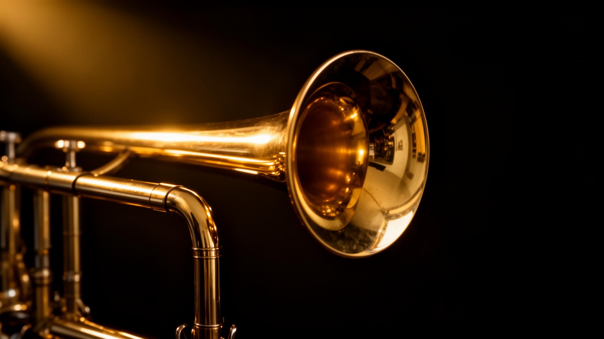 Trombón dorado restaurado